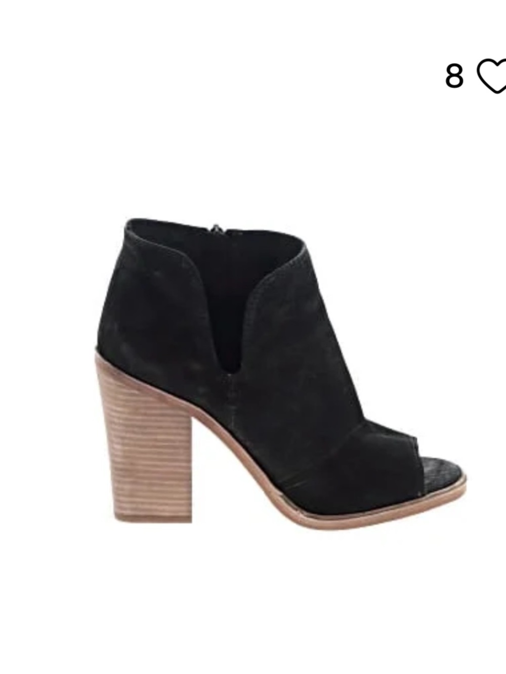 Vince Camuto Katleen peep toe Black Suede Block Heel Ankle Bootie